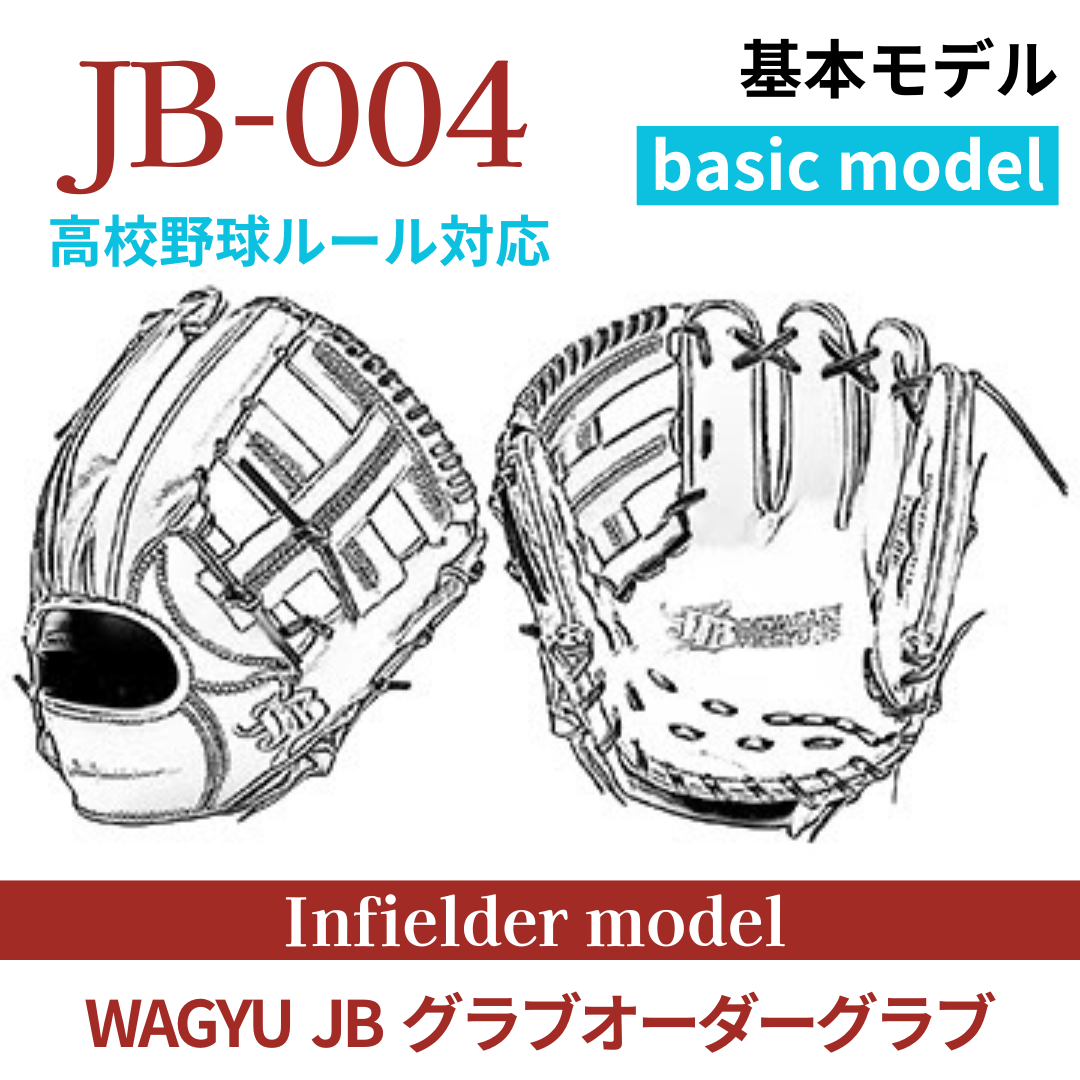 【オーダー】【内野手】硬式高校野球ルール対応 WAGYU JB(和牛JB)オーダーグラブ JB-004