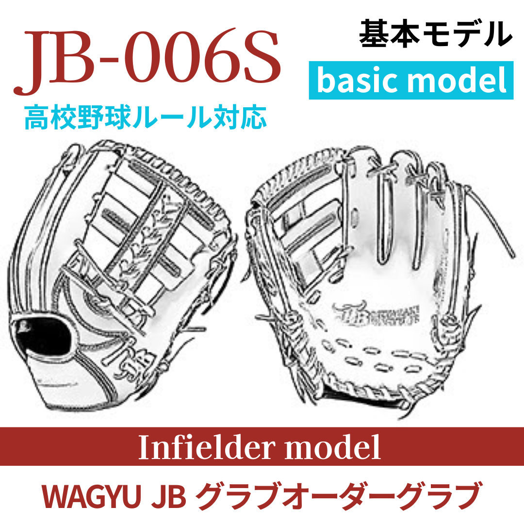【オーダー】【内野手】硬式高校野球ルール対応 WAGYU JB(和牛JB)オーダーグラブ JB-006S