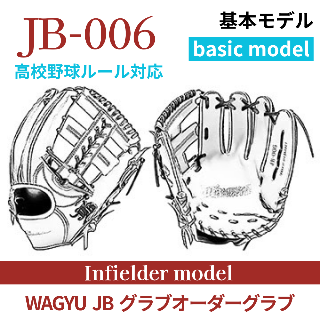 【オーダー】【内野手】硬式高校野球ルール対応 WAGYU JB(和牛JB)オーダーグラブ JB-006