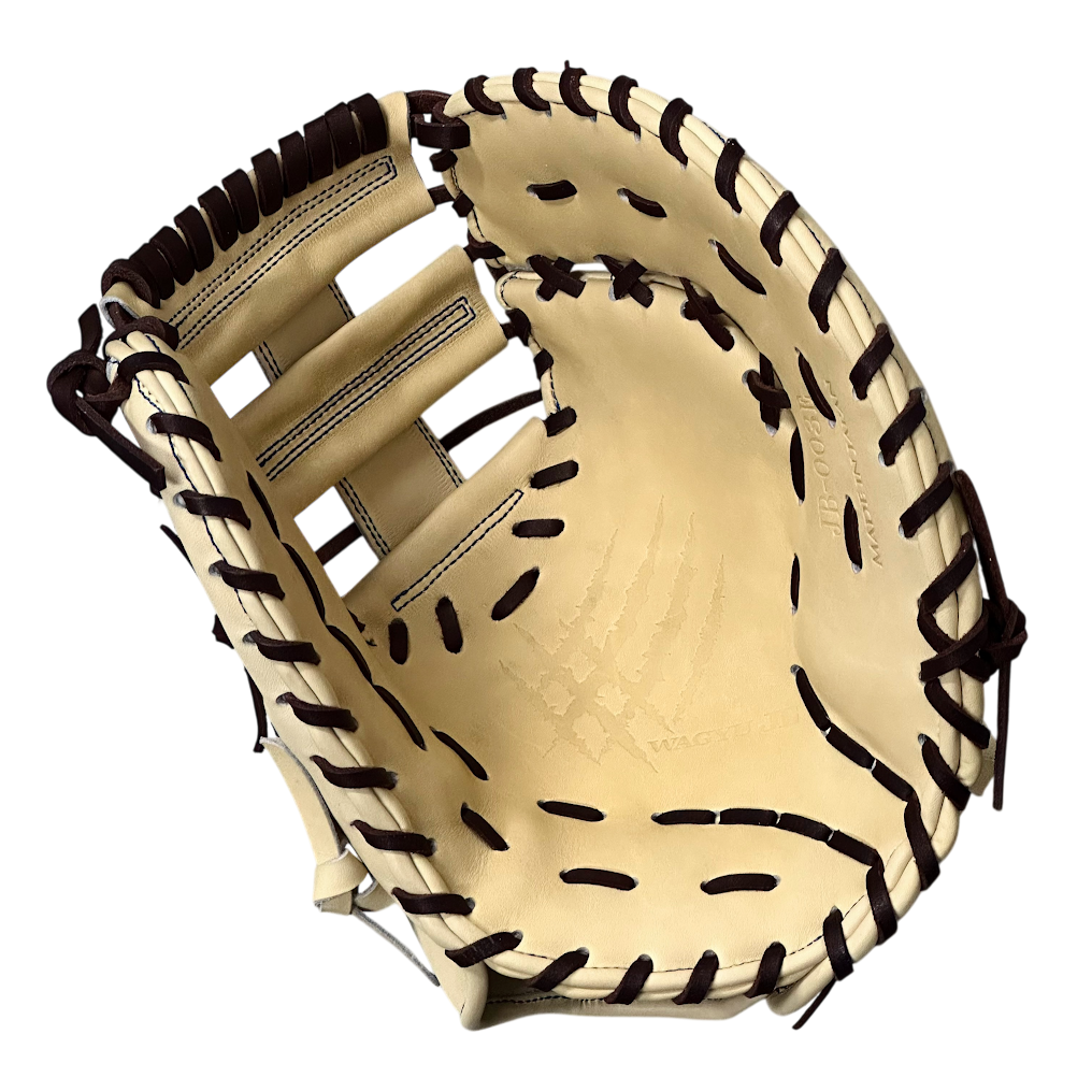 【公式メーカー限定】ナチュラル和牛JBミット/JB-003E/キャメル/一塁手用ミット/高校野球ルール対応
