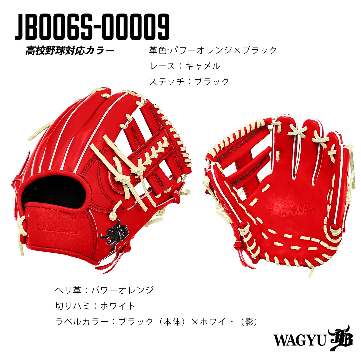 【高校野球ルール対応】和牛JBパターンオーダーグラブ/006Sモデル