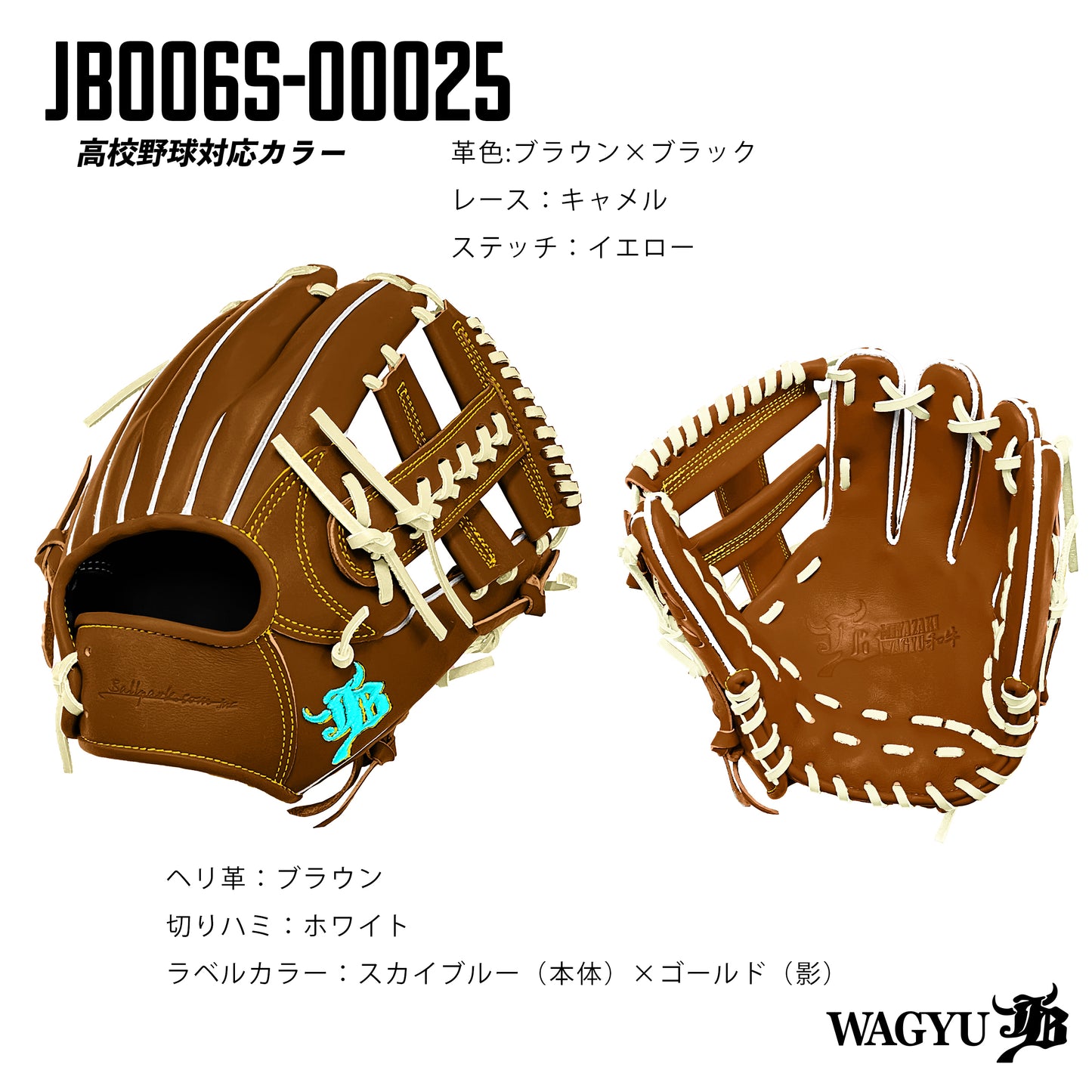 【高校野球ルール対応】和牛JBパターンオーダーグラブ/006Sモデル