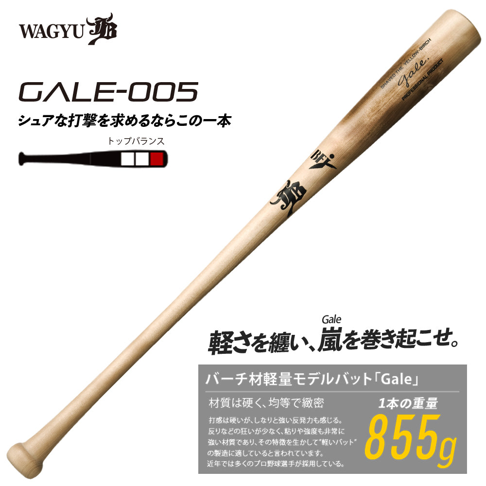 バーチ材硬式木製バット「Gale」/中学・高校・大学社会人対応/BFJマーク入り