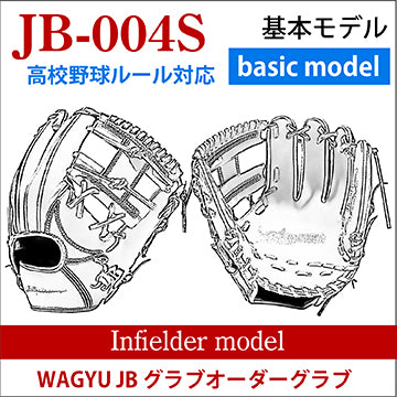 【オーダー】【内野手】硬式高校野球ルール対応 和牛JBオーダーグラブ JB-004S