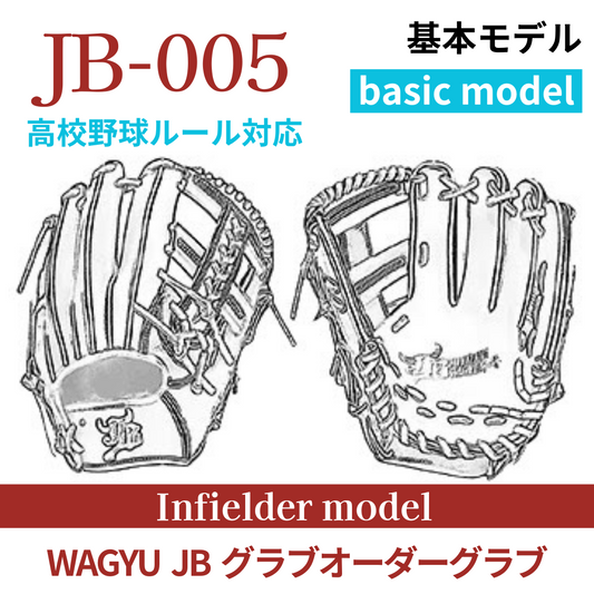 【オーダー】【内野手】硬式高校野球ルール対応 WAGYU JB(和牛JB)オーダーグラブ JB-005