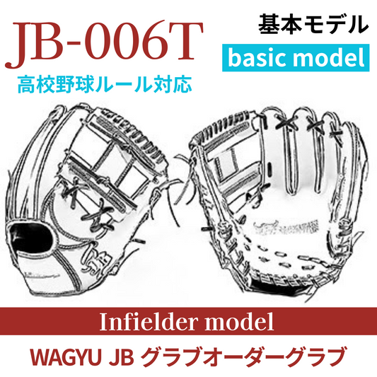 【オーダー】【内野手】硬式高校野球ルール対応 WAGYU JB(和牛JB)オーダーグラブ JB-006T