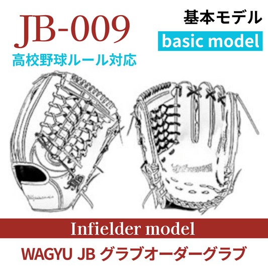 【オーダー】【外野手】硬式高校野球ルール対応 WAGYU JB(和牛JB)オーダーグラブ JB-009
