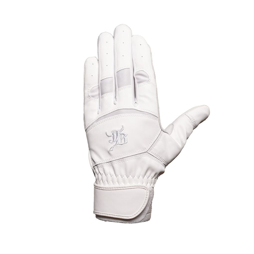 【予約受付中】バッティング手袋/ホワイト/高校野球対応