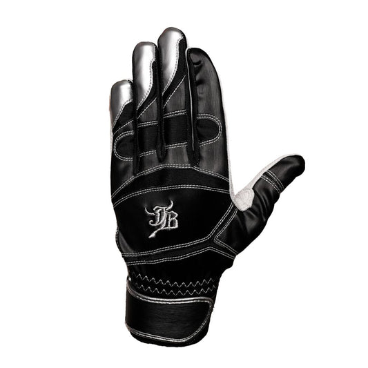 【予約受付中】バッティング手袋/ブラック×シルバー