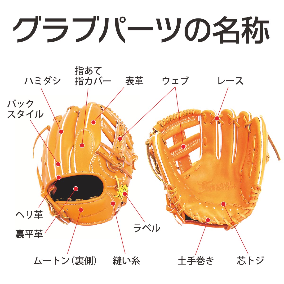 Order] [Infielder] Hardball High School Baseball Rule Compatible Wagyu JB  Order Grab JB-004S – ボールパークドットコム