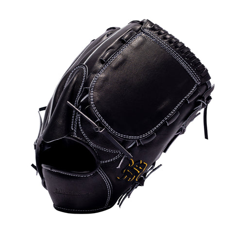 WAGYU JB（和牛JB）硬式用投手用グラブ JB-001Y。ブラックカラーの単体商品写真